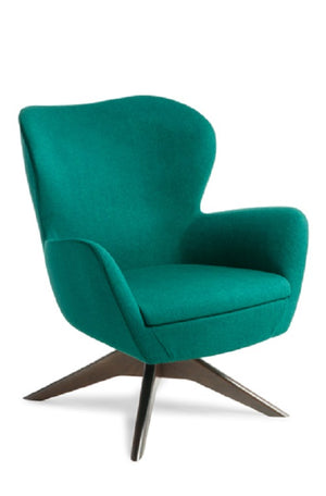 Abbey retro arm chair- swivel timber base