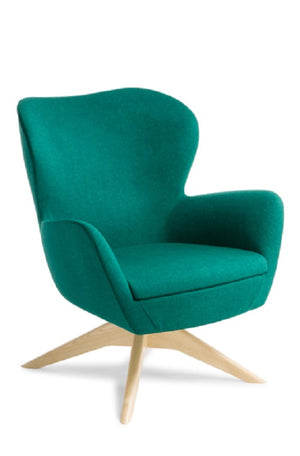 Abbey retro arm chair- swivel timber base