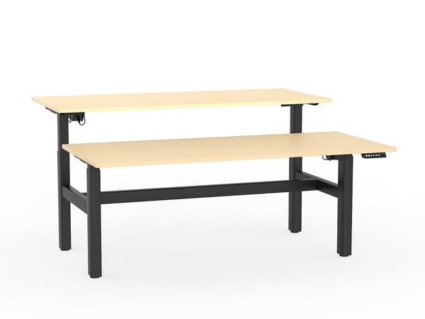 Agile double desk- fixed height-2 person desk pod- Run out special- Black frames only