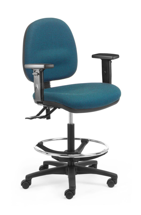 Alpha 2 lever Technical Chair -with chrome foot ring- high lift to 830 mm high