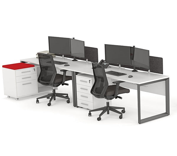 Anvil Office Desk with black stable steel frame plus four top colours