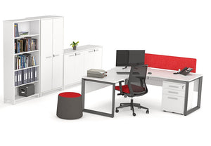 Anvil Workstation Black | Black steel frame office corner workstation |