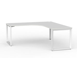 Anvil Workstation -White steel frame office corner workstation