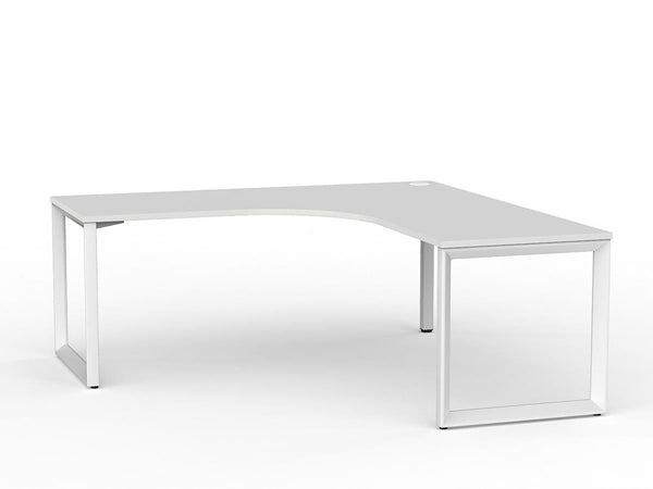 Anvil Workstation -White steel frame office corner workstation