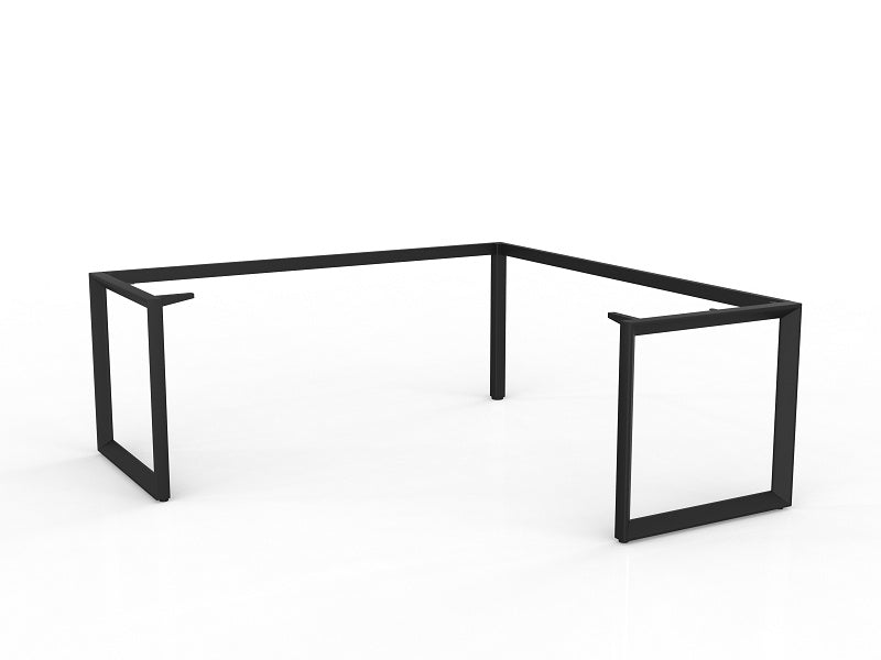 Anvil Workstation Black | Black steel frame office corner workstation |
