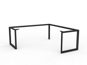 Anvil Workstation Black | Black steel frame office corner workstation |