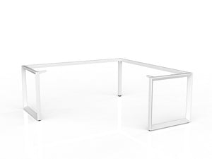 Anvil Workstation -White steel frame office corner workstation