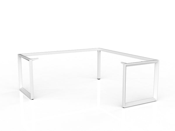 Anvil Workstation -White steel frame office corner workstation