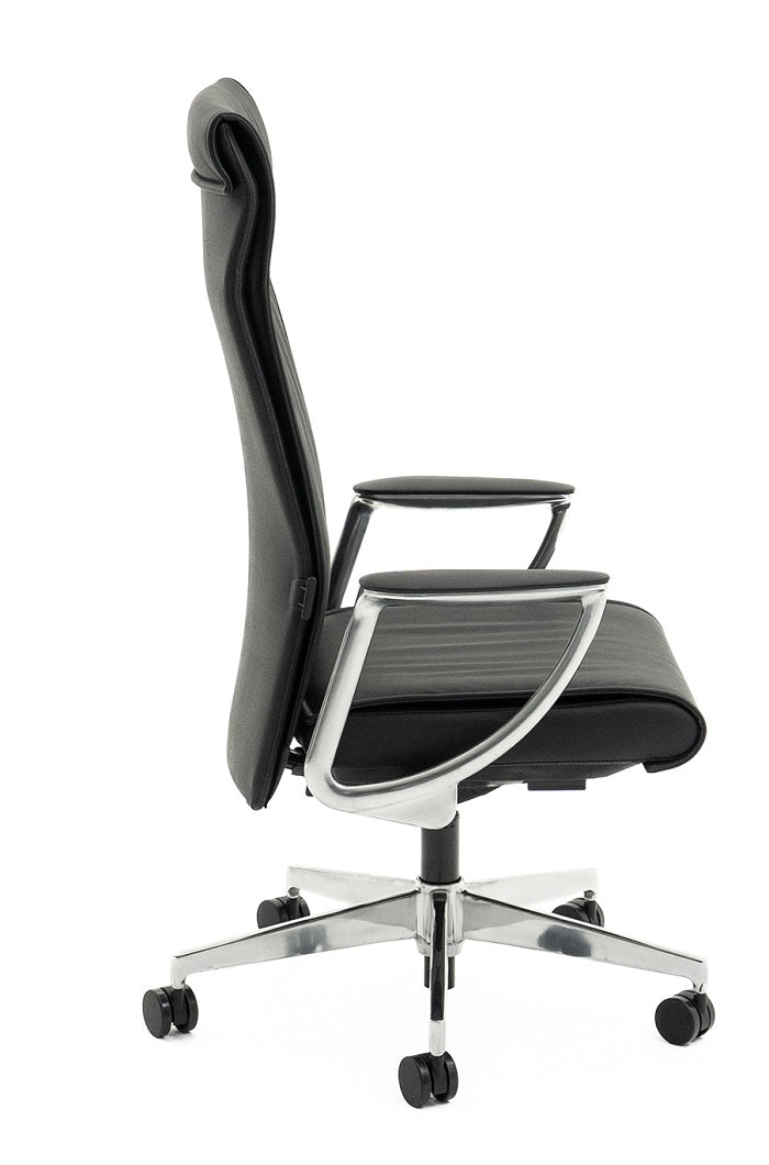 Bentley highback executive chair - Full grain Black Leather-