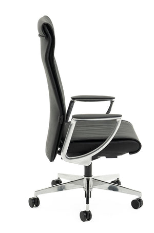 Bentley highback executive chair - Full grain Black Leather-
