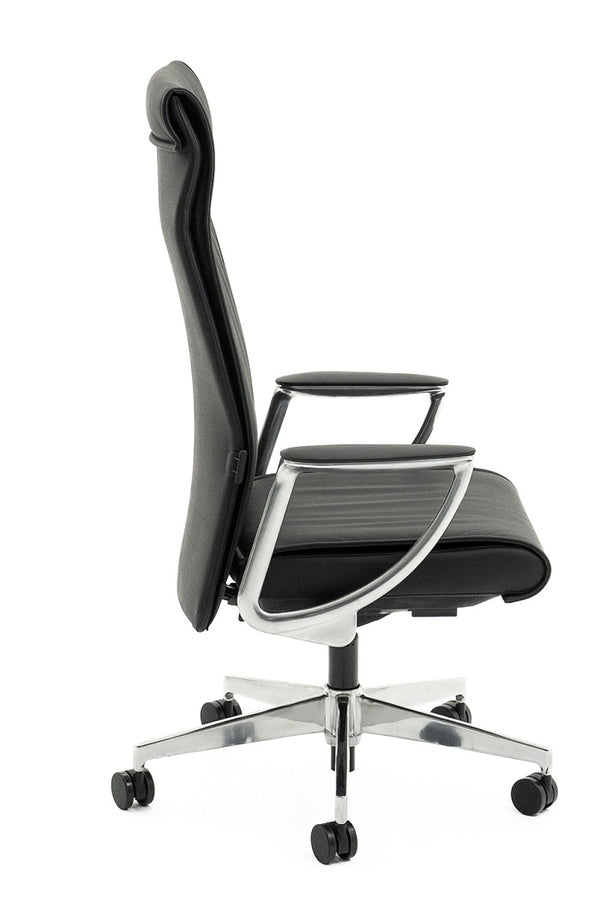 Bentley highback executive chair - Full grain Black Leather-