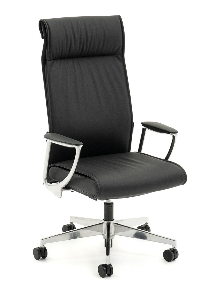 Bentley highback executive chair - Full grain Black Leather-