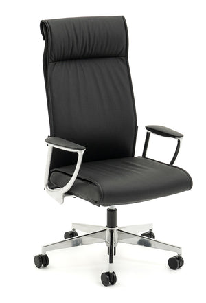 Bentley highback executive chair - Full grain Black Leather-