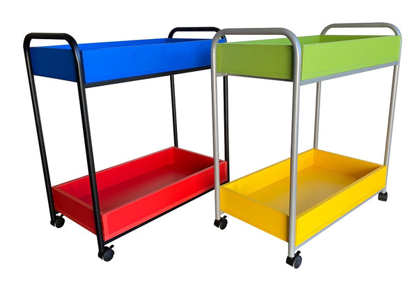 Book Trolley - steel trolley- mobile class room book storage