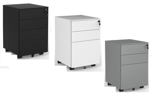 Boost steel mobile drawers-slim 300mm - standard 390mm wide-3 colours