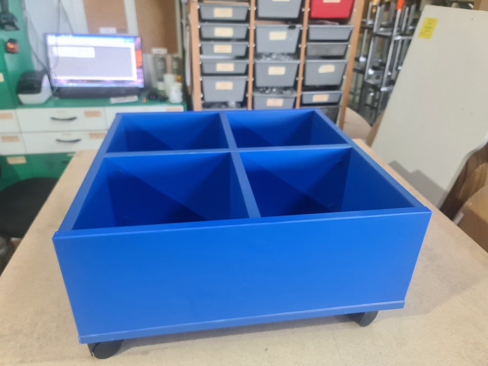 Browser Bin 4-mobile book storage unit-NZ made Melteca construction