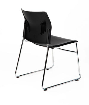 CS One Sled frame stacking chair- Visitor-cafe-meeting chair-Polypropylene seat Black only