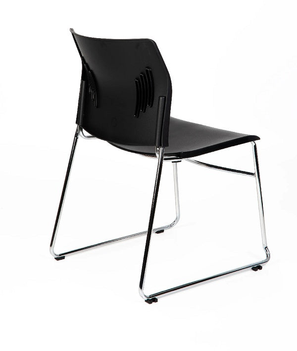 CS One Sled frame stacking chair- Visitor-cafe-meeting chair-Polypropylene seat Black only