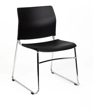 CS One Sled frame stacking chair- Visitor-cafe-meeting chair-Polypropylene seat Black only
