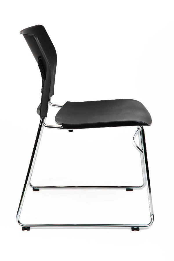 CS One Sled frame stacking chair- Visitor-cafe-meeting chair-Polypropylene seat Black only