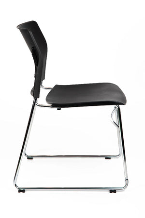 CS One Sled frame stacking chair- Visitor-cafe-meeting chair-Polypropylene seat Black only