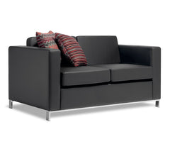 Carlo two seater sofa -Black leatherette -10 year warranty-modern soft seating
