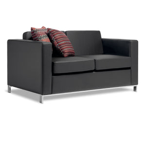 Carlo two seater sofa -Black leatherette -10 year warranty-modern soft seating