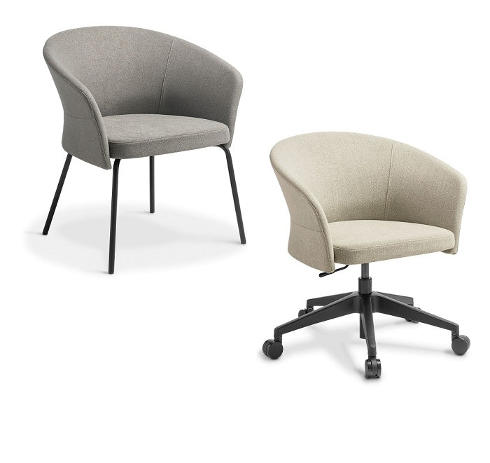 Clove Office Tub Chair-Reception-visitor Tub chair-two bases-three colour options