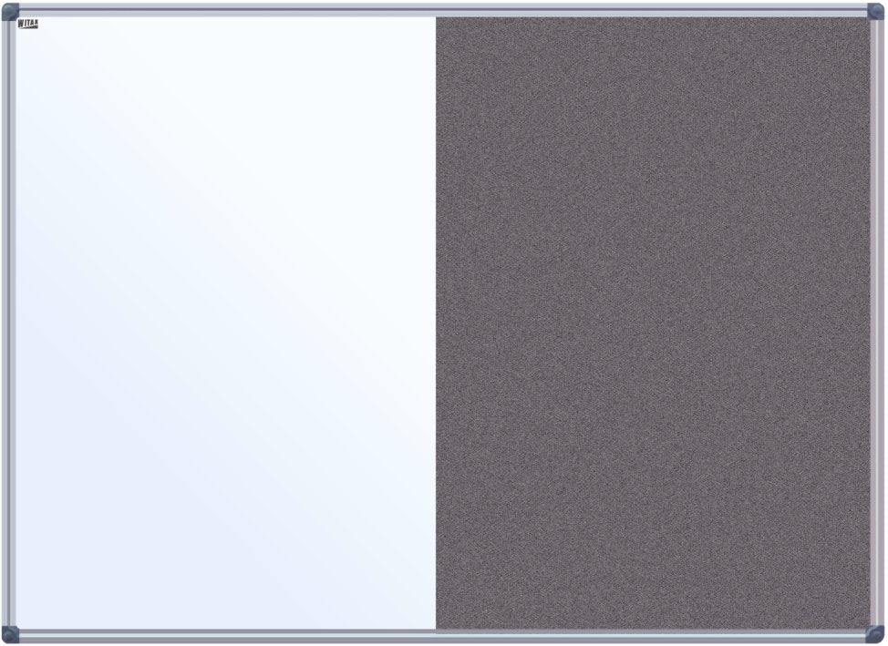 Combination Whiteboard - Pinboard - wall mounted notice board- standard Grey fabric