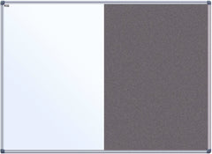 Combination Whiteboard - Pinboard - wall mounted notice board- standard Grey fabric
