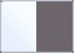Combination Whiteboard - Pinboard - wall mounted notice board- standard Grey fabric