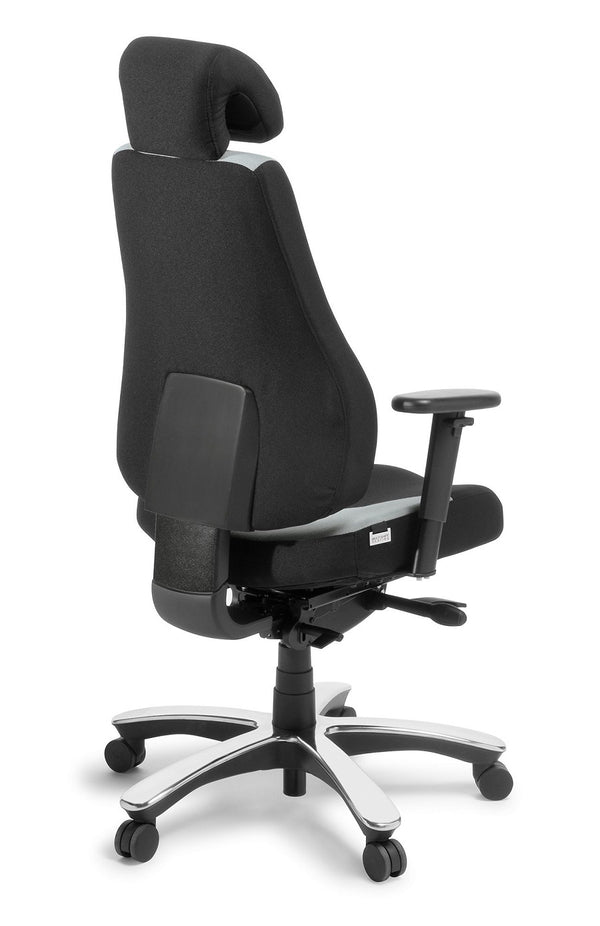 Control heavy duty high back office chair-with arms & headrest- AFRDI Level 6\ Black leather option