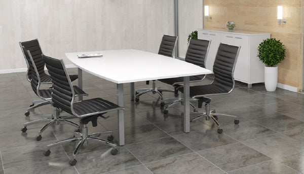 Cubit board table-bow shaped top-8 seater table-2400 x 1200- 3 frame with 4 top colour options