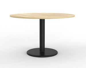 Cubit Polo Round Meeting Table| Black or White steel base| 900 or 1200 round tops-4 top colours