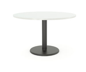 Cubit Polo Round Meeting Table| Black or White steel base| 900 or 1200 round tops-4 top colours