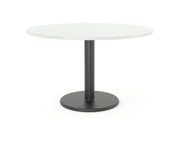 Cubit Polo Round Meeting Table| Black or White steel base| 900 or 1200 round tops-4 top colours