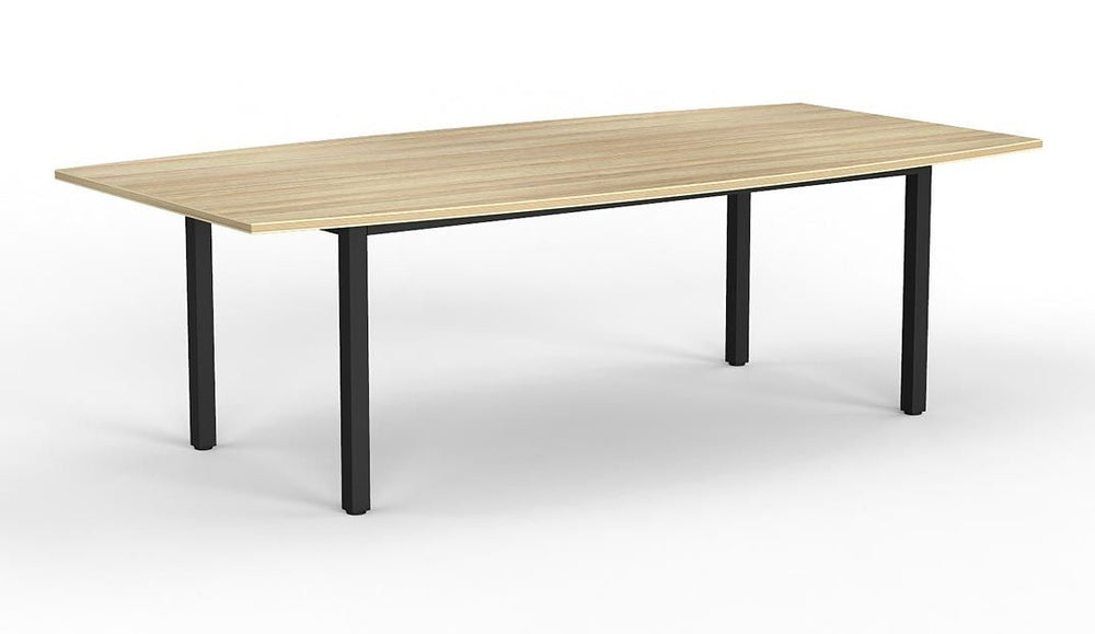 Cubit board table-bow shaped top-8 seater table-2400 x 1200- 3 frame with 4 top colour options