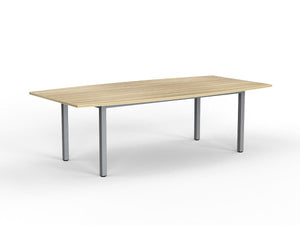 Cubit board table-bow shaped top-8 seater table-2400 x 1200- 3 frame with 4 top colour options