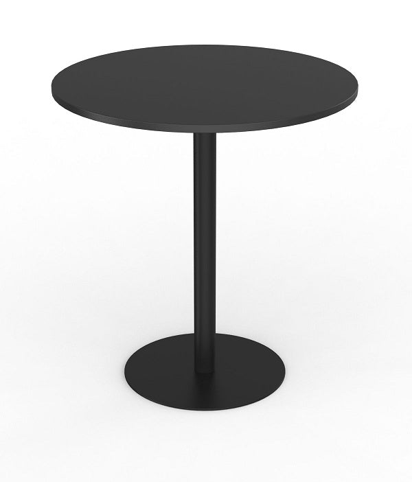 Cubit Polo bar leaner table- 900mm round top-steel pedestal base 1 meter high