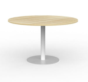 Cubit Polo Round Meeting Table| Black or White steel base| 900 or 1200 round tops-4 top colours