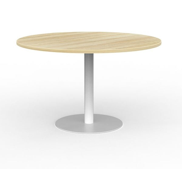 Cubit Polo Round Meeting Table| Black or White steel base| 900 or 1200 round tops-4 top colours