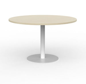 Cubit Polo Round Meeting Table| Black or White steel base| 900 or 1200 round tops-4 top colours