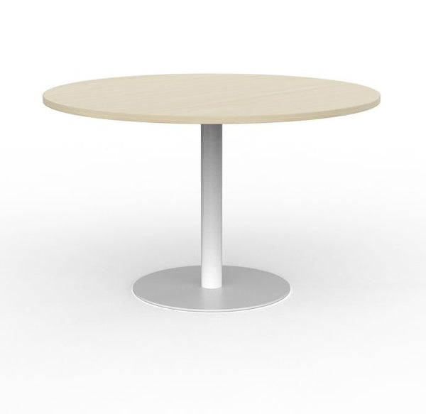 Cubit Polo Round Meeting Table| Black or White steel base| 900 or 1200 round tops-4 top colours