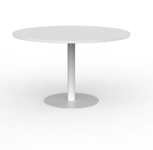 Cubit Polo Round Meeting Table| Black or White steel base| 900 or 1200 round tops-4 top colours