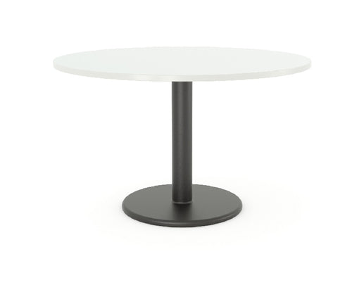 Cubit Polo Round Meeting Table| Black or White steel base| 900 or 1200 round tops-4 top colours