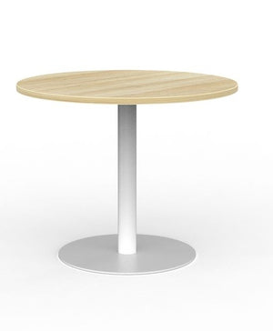Cubit Polo Round Meeting Table| Black or White steel base| 900 or 1200 round tops-4 top colours