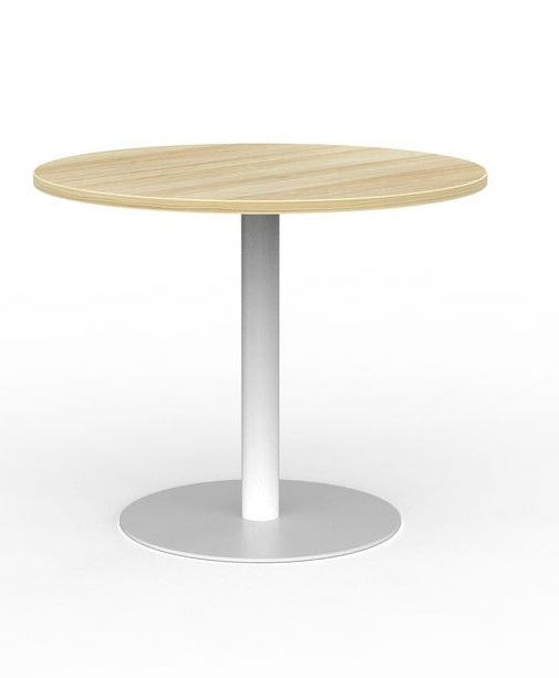 Cubit Polo Round Meeting Table| Black or White steel base| 900 or 1200 round tops-4 top colours