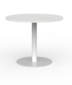 Cubit Polo Round Meeting Table| Black or White steel base| 900 or 1200 round tops-4 top colours