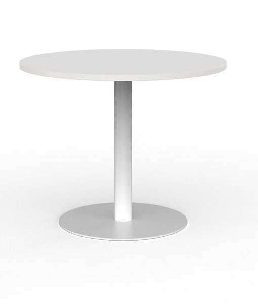 Cubit Polo Round Meeting Table| Black or White steel base| 900 or 1200 round tops-4 top colours