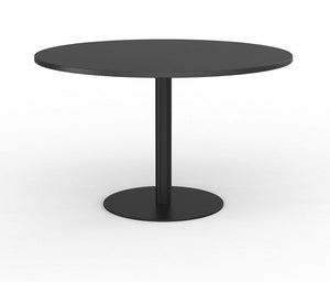 Cubit Polo Round Meeting Table| Black or White steel base| 900 or 1200 round tops-4 top colours